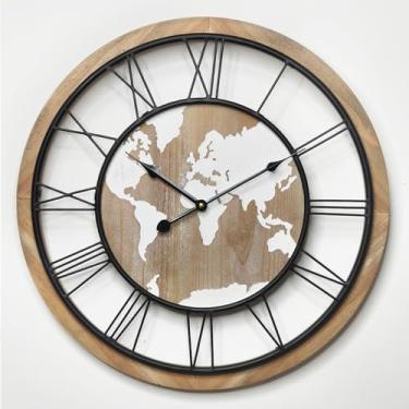 Imagem de Relógios de parede operados por bateria (Mapa do Mundo, 50,8 cm)