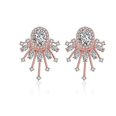 Imagem de Brincos de strass modernos de cristal para casamento para noiva, formatura, dama de honra, joias noturnas, Medium, Metal, Sem pedra preciosa