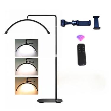 Imagem de Luminária Led Ring Light Estetica 3 Tons Ajustavel Meia Lua luminária lua Limpeza De Pele Salão F16(Preto)