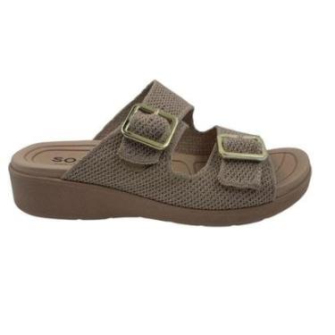 Imagem de Tamanco Arco Soft Tecido com Fivela Softli Bege 10290 - Nude 37-Feminino