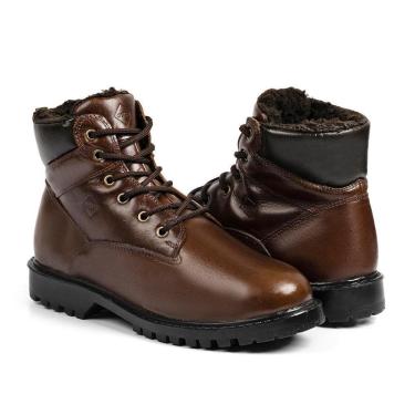 Imagem de Bota Oslo Helsinque para Neve em Couro Forrada com Lã e Impermeável Masculina-Masculino
