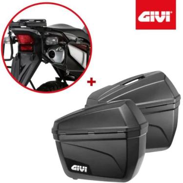 Imagem de Par Baú E22 + Suporte Baú Lateral Xre 300 Todas - Givi