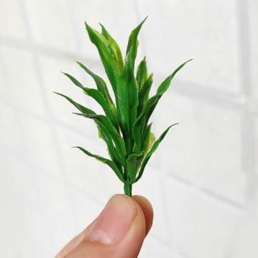 Imagem de 100 peças de simulação de mudas de milho, modelos de plástico de plantas verdes para culturas e cenários de culturas, talos de milho, conjunto de enfeites de fazenda de jardim, mini planta acessório