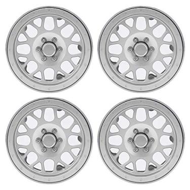 Imagem de Ainoli 4pcs 2,2 polegadas peças RC acessórias para cubo de roda de liga de alumínio adequadas para carro RC 1/10 (Prata)