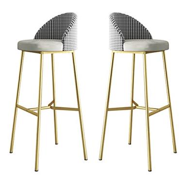 Imagem de LULUMAIC Banquetas de bar modernas de luxo, banquetas de bar de pub com encosto baixo, cadeiras de bar sem braços, almofada de esponja de alta densidade, banco alto para casa e móveis de bar