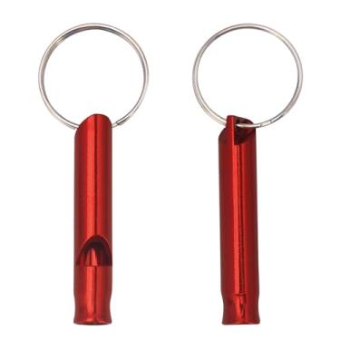 Imagem de Apito de cachorro 2 peças para treinamento, apito silencioso para parar de latir e lembrar de treinamento, com chaveiro para cães pequenos, médios e grandes (vermelho)
