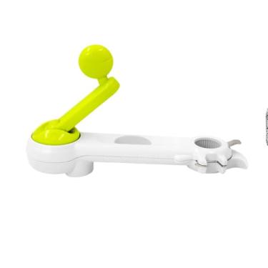 Imagem de Abridor de Tampas Universal 6 em 1, Multifuncional para Latas, Potes e Garrafas, Plástico ABS e Aço Inoxidável, 20cm x 5cm x 5cm