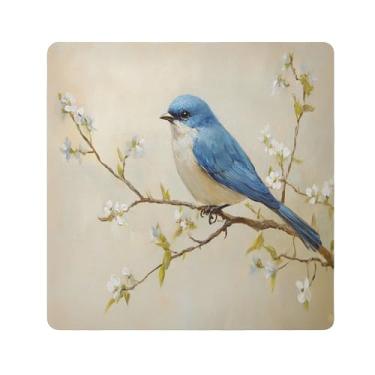 Imagem de SEHANY Saco de maquiagem de pano autoadesivo colorido flores primavera pássaro mágico protetor portátil para lente de câmera envoltório cosmético, bolsa de maquiagem aberta para mulheres, itens