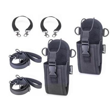 Imagem de Zeadio Coldre de rádio bidirecional versátil com alça removível para walkie talkie - bolsa de rádio durável e suporte para atividades ao ar livre (ZNC-J, pacote com 2)
