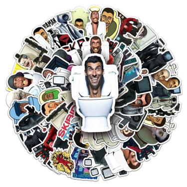 Imagem de Pacote de adesivos Skibidiss Anime Waterproof Vinyl 60 unidades