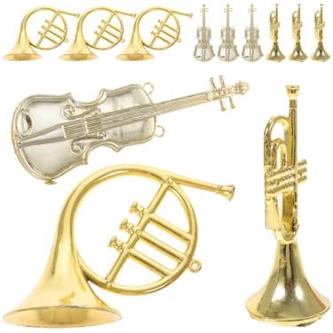 Imagem de DECHOUS Miniature Violin and Trumpet Models 12pcs Christmas Tree Ornaments Musical Instrument Decor Charming Xmas