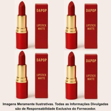 Imagem de Kit 4 Batom Em Bala Lipstick Matte Cor 2 - Dapop