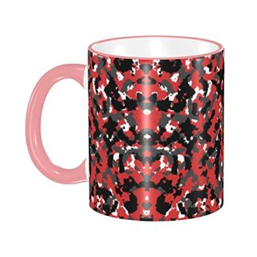 Imagem de Ourdovi Caneca de café expresso de cerâmica camuflada, caneca de cerâmica revestida DIY, para café, sopa, chá, leite, latte, cacau quente, colorido divertido 340 g.