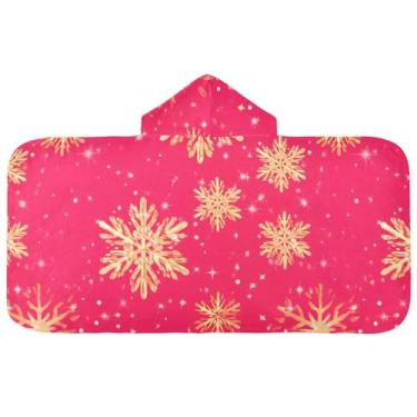 Imagem de Burbuja Toalha de banho com capuz de laço rosa para crianças, toalha de praia de pelúcia macia absorvente para chá de meninas e meninos 3-10 anos, 61 x 127 cm