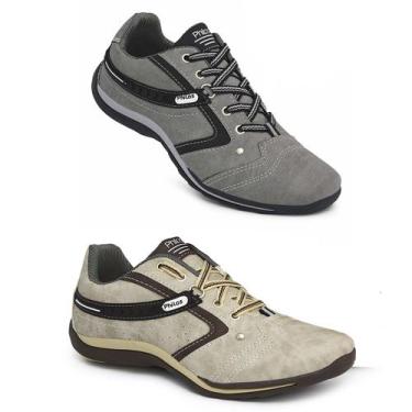 Imagem de Kit Combo 2 Pares-Tênis Sapatenis Masculino Philos West, Cinza, Bege, 
