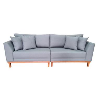 Imagem de Sofá  Pierri Bipartido Tecido Acquablock Pé Base Madeira  230cm - 4R E