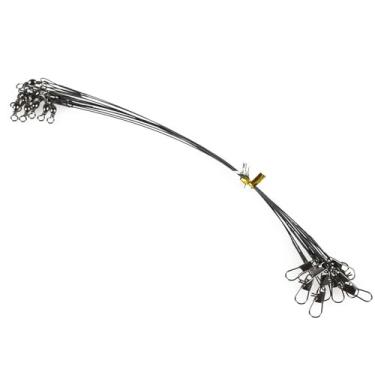 Imagem de Steel Leader Fishing 20pcs Linhas de Aço Alta Resistência com Giros e Fivelas Inoxidável Revestido Nylon Abrasão- para Entusiastas Pesca