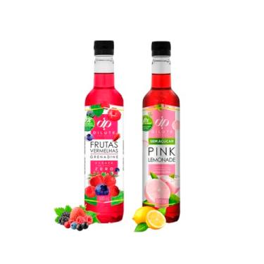 Imagem de Kit 2 Xarope Para Soda Italiana E Drinks Dilute Zero Açúcar (Frutas Vermelhas/Pink Lemonade)