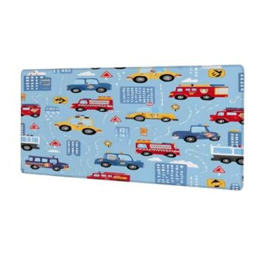 Imagem de Tapete de mouse grande azul para carro à prova d'água para computador estendido tapete protetor de mesa antiderrapante base de borracha para escritório, computador, teclado, laptop e mesa de casa