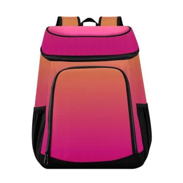 Imagem de Mochila de praia com 36 latas à prova de vazamento com isolamento térmico Orange Ren gradiente para almoço, piquenique, pesca, caminhadas, acampamento, praia, parque