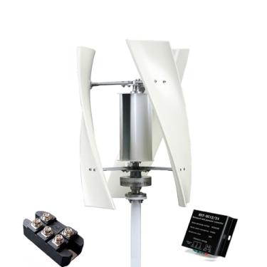 Imagem de 24v,HENGJINGTR Gerador de Turbina Eólica Vertical de 10000W, 220V 12V 24V 48V 3 Fases 3 Pás para Uso Doméstico, Baixo Ruído para Jardim e Casa, com Controlador