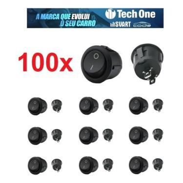 Imagem de Kit C/ 100 Botão Tic Tac Redondo Chave Liga Desliga Atacado - Tech One