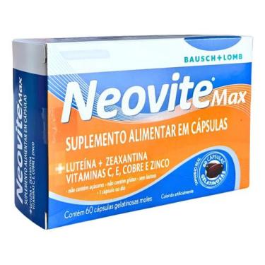 Imagem de Neovite Max 60 Cápsulas Zeaxantina Luteína Visão Melhor Sem Sabor - se