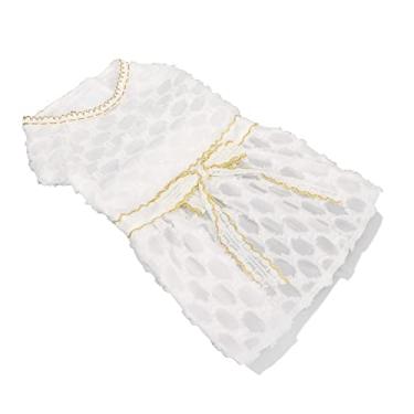 Imagem de ZJchao Vestido Princesa para Cachorro, Lindo, Macio, Elástico, Leve e Respirável, Vestido Com Laço para Cachorros Pequenos, Com Fecho de Gancho e Argola, para Chihuahua Pug Pomerânia (L)