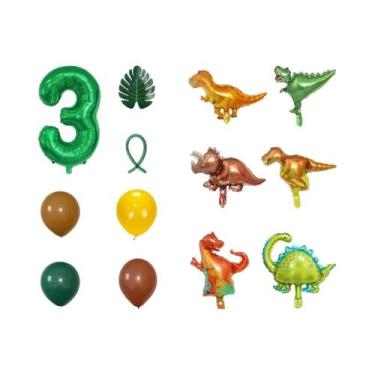 Imagem de Conjunto De Balões De Aniversário De Dinossauro De 32 Polegadas Para M