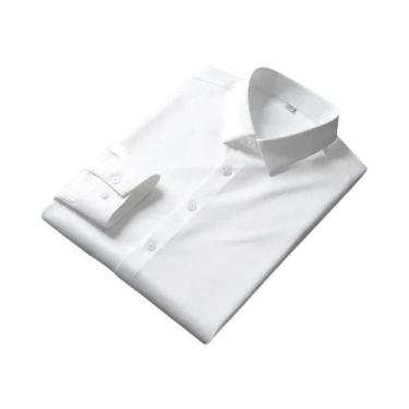 Imagem de Camisa masculina casual e elegante de manga comprida de cor sólida sem