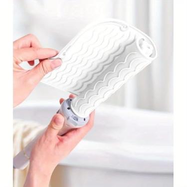 Imagem de Tapete de silicone branco resistente ao calor, 1 almofada protetora de superfície quente para chapinha antiderrapante à prova de calor