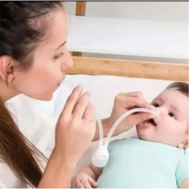 Imagem de Aspirador Nasal Infantil de Sucção - Conforto e Segurança para o Seu Bebê, Alívio Rápido de Congestões Nasais! (Rosa)