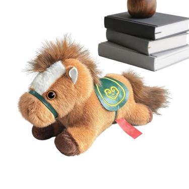 Imagem de Cavalo de pelúcia | Adorável boneca colecionável deitada | Animais de pelúcia, para crianças, meninos, meninas, aniversário, Natal, Ano Novo Lunar Chinês, lembrancinhas de festa de Páscoa
