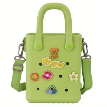 Imagem de UeKeKicg Sacolas pequenas de praia para mulheres, bolsa transparente, à prova d'água, à prova de pontas, para praia, Branco, À prova d'água