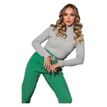 Imagem de Blusa Cacharrel Tricot Canelado Grossa Inverno Gola Frio - EUC STORE, 