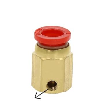 Imagem de FUKUZL Conexões pneumáticas conector umidificador M3/16-24 rosca bocal atomizador reprodução resfriamento remoção de poeira base cabeça spray 3/16 (PC-8 vermelho)