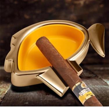 Imagem de Cinzeiro de cerâmica criativo para charutos, adequado para uso doméstico e portátil