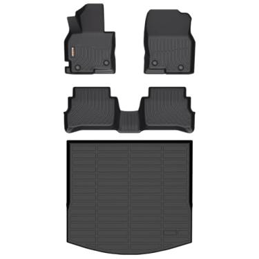 Imagem de Binmotor - Tapetes de chão e forro de carga para Mazda CX5 2013-2016, inclui 1º + 2º + tapete de porta-malas traseiro, forros de piso TPE CX5 Tapetes de carro Mtas para todos os climas para acessórios