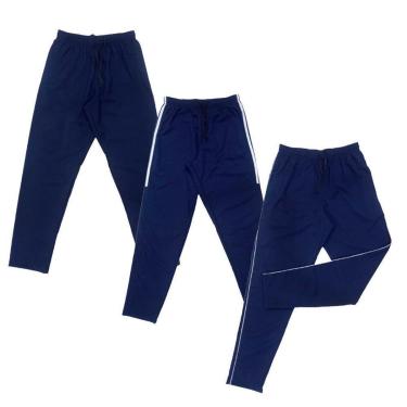 Imagem de Kit 3 Calças de Tactel Black Bear Lisa Básica Masculina Casual-Masculino