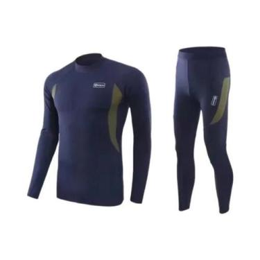 Imagem de Conjunto De Roupa Térmica Masculina De Compressão Em Fleece De Secagem