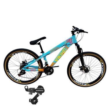 Imagem de Bicicleta 26 VikingX 24v Shimano Cambio Traseiro Pneu Aro 26 Balão Faixa Amarela-Unissex