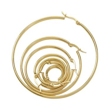 Imagem de Brincos Abertos De Aço Inoxidável 316L Com Ganchos Circulares 10pcs Co