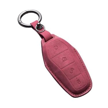 Imagem de Capa para chave de carro com suporte, compatível com BYD Second Song Tang Pro Qin Generation Han Ev Dm PLUS MAX Yuan Atto 3 Dolphin acessório(D-red keychain)