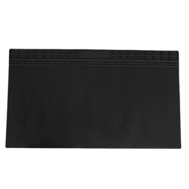 Imagem de Naroote Tapete de Solda Extra Grande, 27,6x15,7 Polegadas, Superdimensionado, à Prova de Calor, Silicone, Almofada de Bancada para Reparo de Relógio Eletrônico, Telefone, Laptop (Preto)