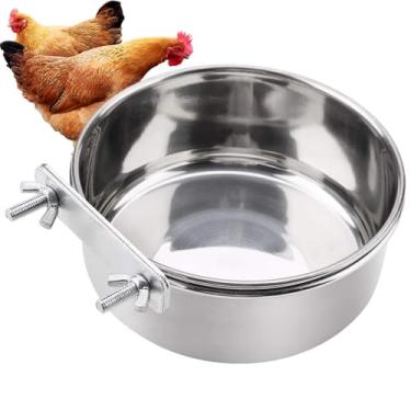 Imagem de Tigelas de pássaro para gaiola | Copo de alimentação com suporte de braçadeira - Tigela de água para pássaros de aço inoxidável | para periquito calopsita arara chinchila furão hamster pequeno animal