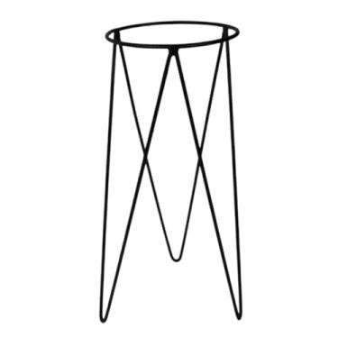 Imagem de Suporte de Vaso Para Plantas Tripé Ferro Preto 45 cm De Altura Diâmetro 25cm Jardinagem Organização