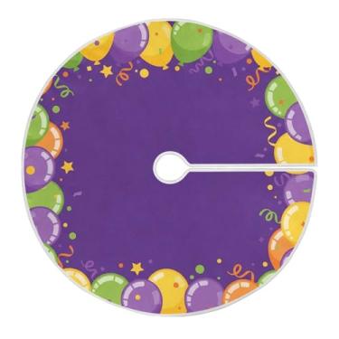 Imagem de ATTX Saia de árvore com balões de carnaval de 90 cm – decoração festiva para festas de ano novo e carnaval #184