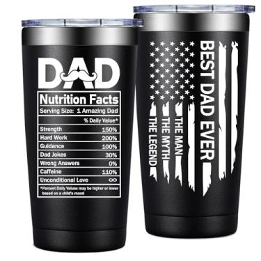 Imagem de Grifarny Presentes para pais - Presente de Natal para pais da filha, filho - Presentes de Dia dos Pais para pais - Copo copo Best Dad Ever 590 ml