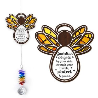 Imagem de GIFTELIX Enfeites de Natal - Ornamento de anjo da guarda presentes de aniversário para mulheres, homens - lembrança única - presentes de simpatia - lembrança de arco-íris - decoração de jardim para