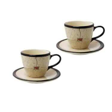 Imagem de Xícara Café Chá Coração Em Cerâmica Pintado Á Mão(2 Unidades)
